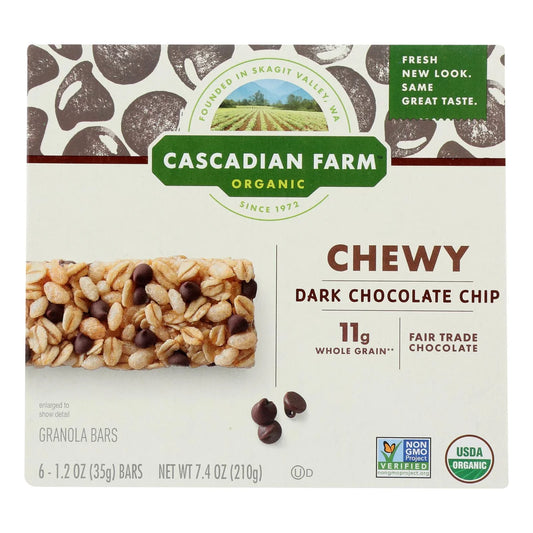 Cascadian Farm Organic Whole Grain Chewy Chocolate Chip Granola Bars, 12-Count Case (12 x 7.4 Oz)