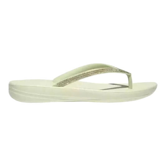 FitFlop Iqushion Women Flip Flop Sandals Minty Green Ombre Sparkle