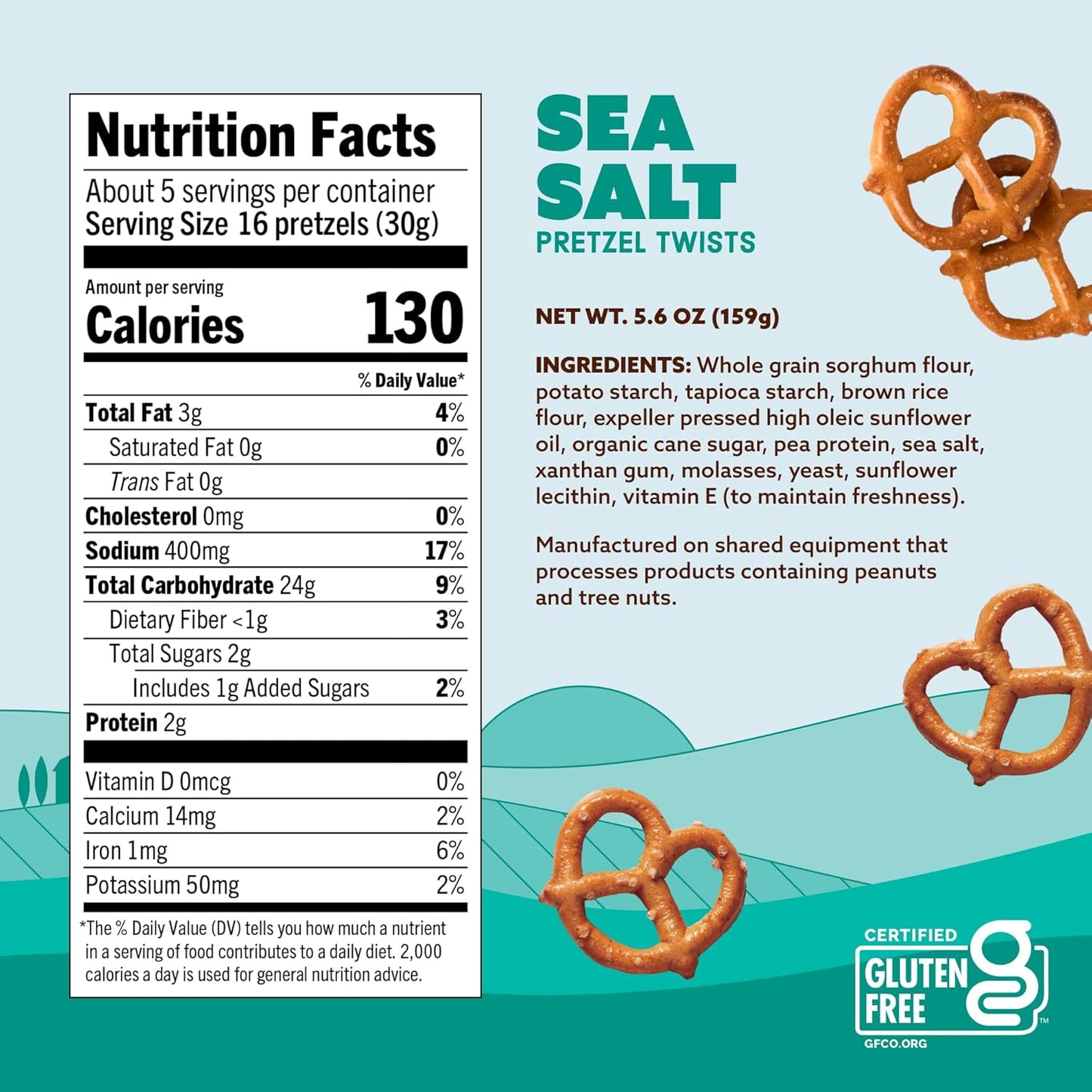 Quinn Pretzels, 5.6 Oz. Classic Sea Salt Twist, Pack of 8