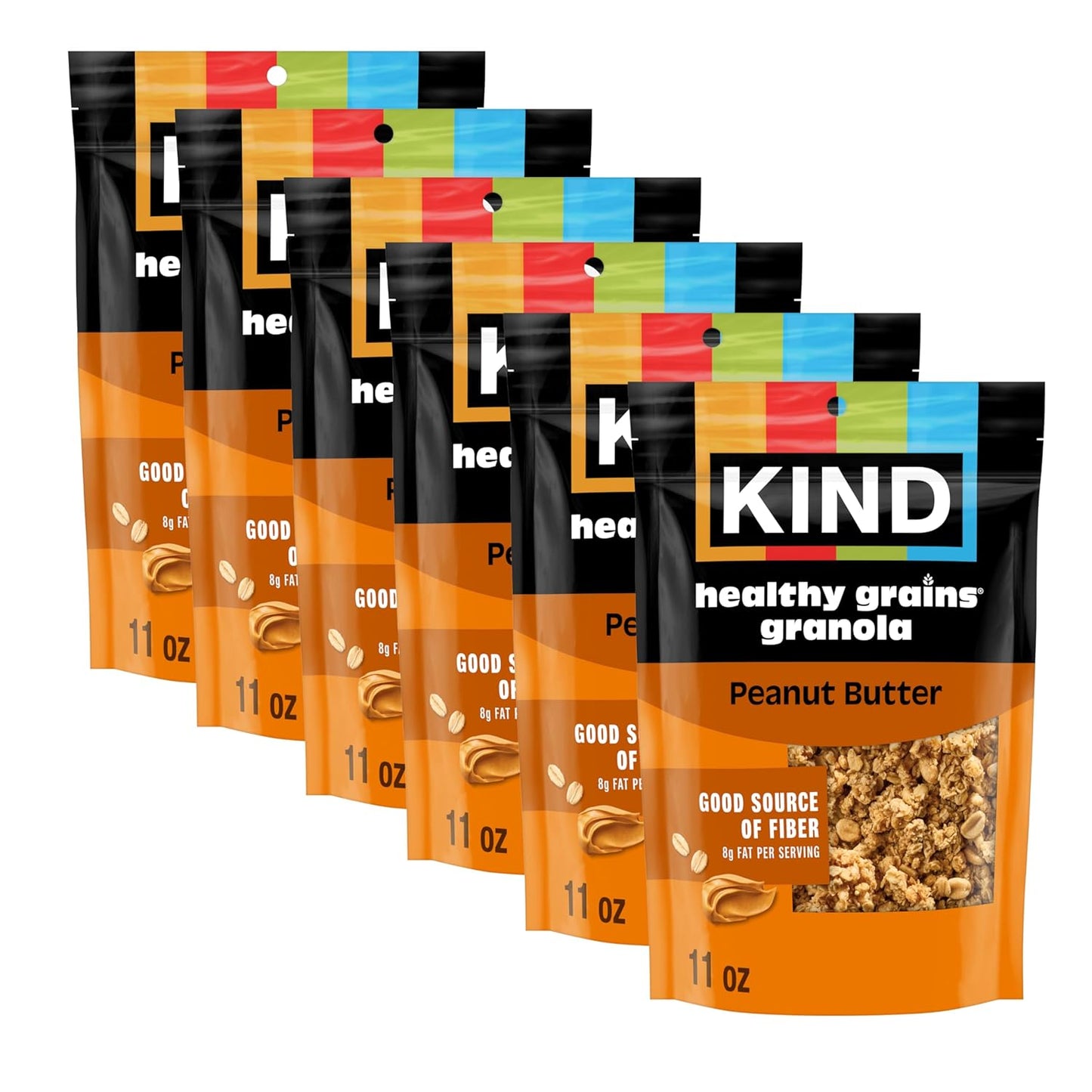 KIND Healthy Grains Peanut Butter Clusters, Gluten Free, 11 oz. (Pack of 6)