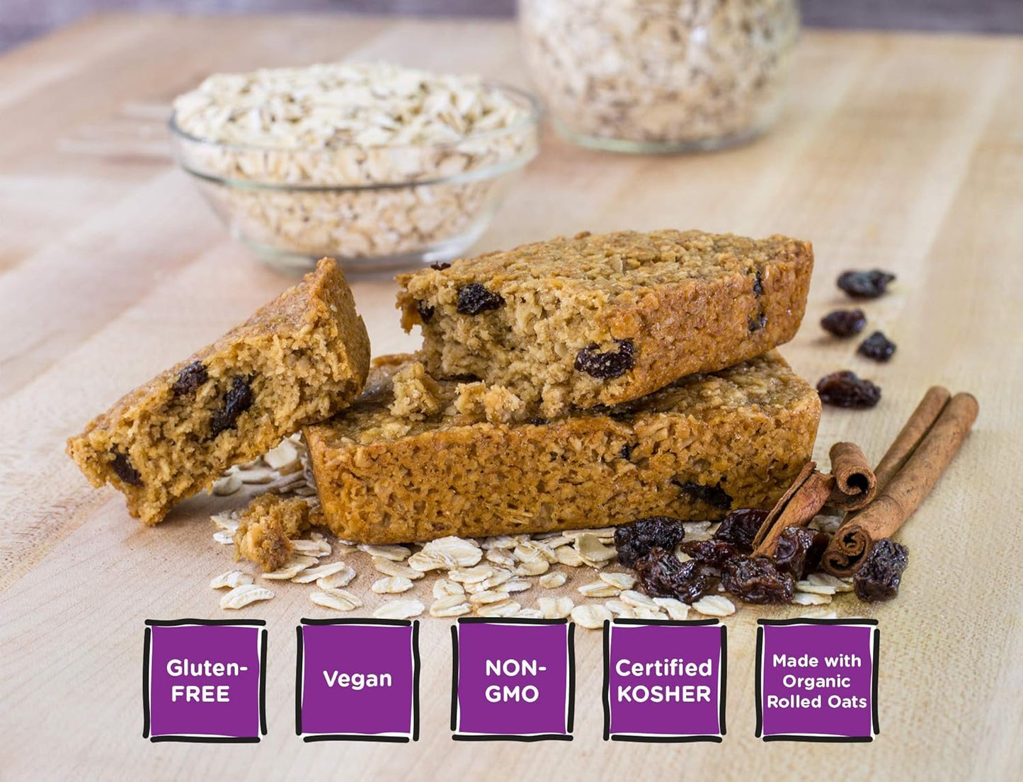 Bobo's Cinnamon Raisin Whole Grain Oat Bars, 3 oz., Pack of 12