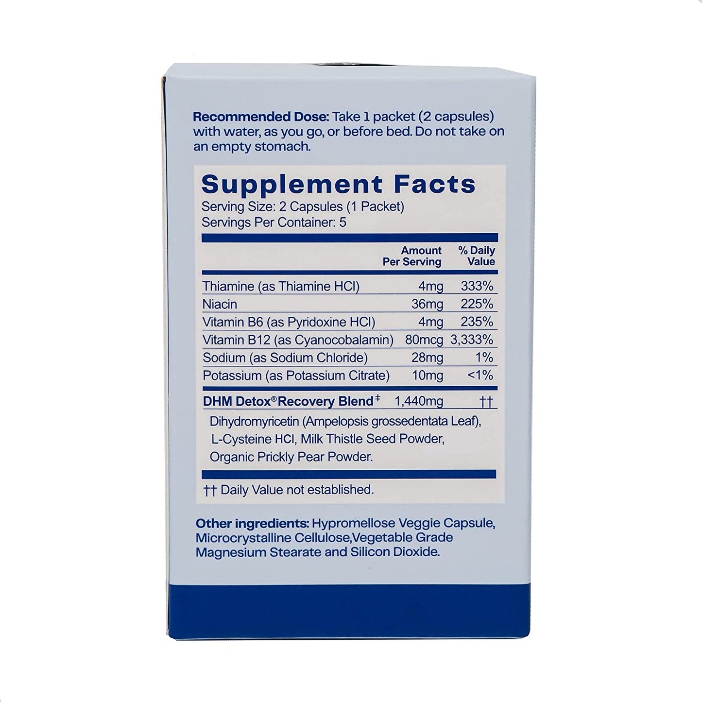 No Days Wasted - DHM Detox Recovery Support Supplement - 30 Day Supply - 60 Capsules