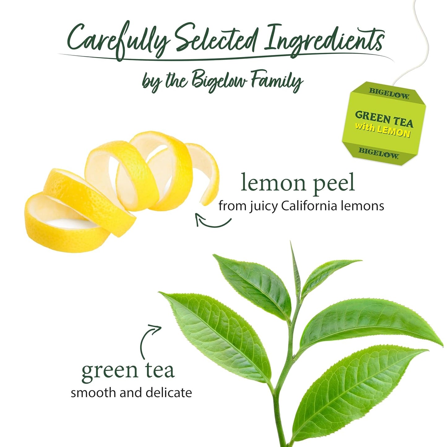 Bigelow Green Tea with Lemon | 6 Boxes, 20 Tea Bags Ea.