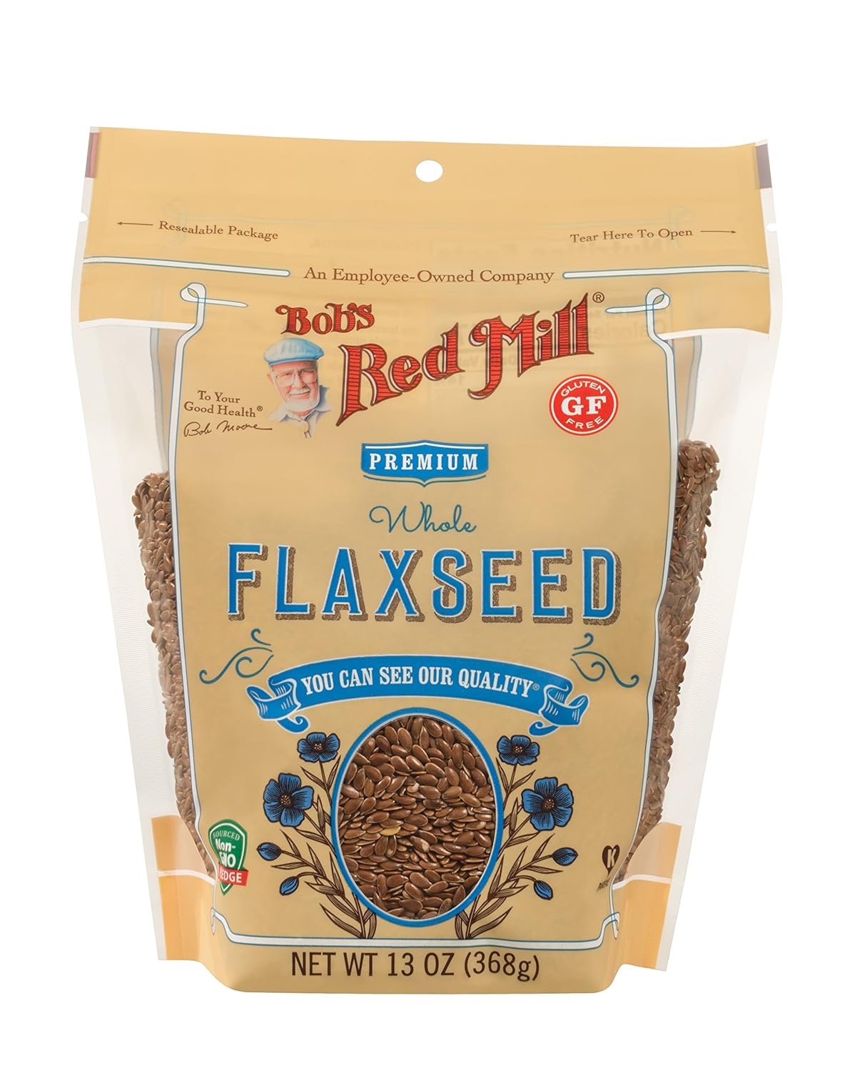 Bob's Red Mill Organic Brown Flaxseeds, Gluten-Free, Case of 4 x 13 oz