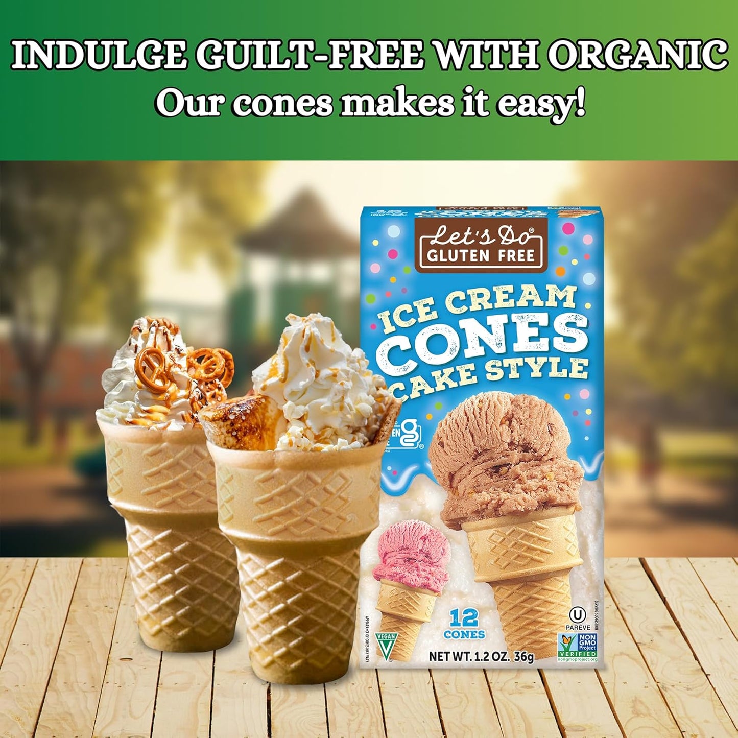 Let's Do Ice Cream Cones, Cake Style, Pack of 12, 1.2 Oz Each