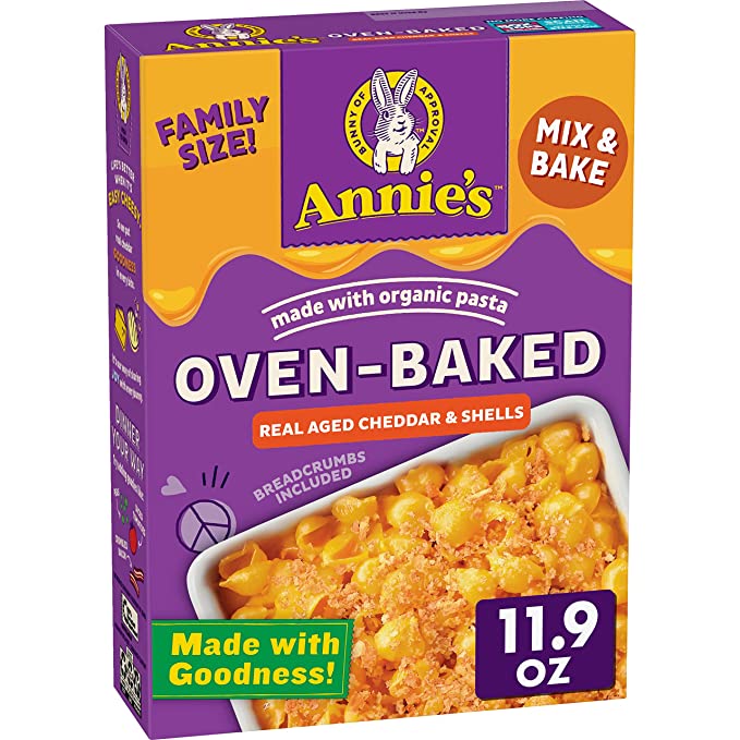 Annie's Homegrown Aged Cheddar Baked Shells (8 Pack)