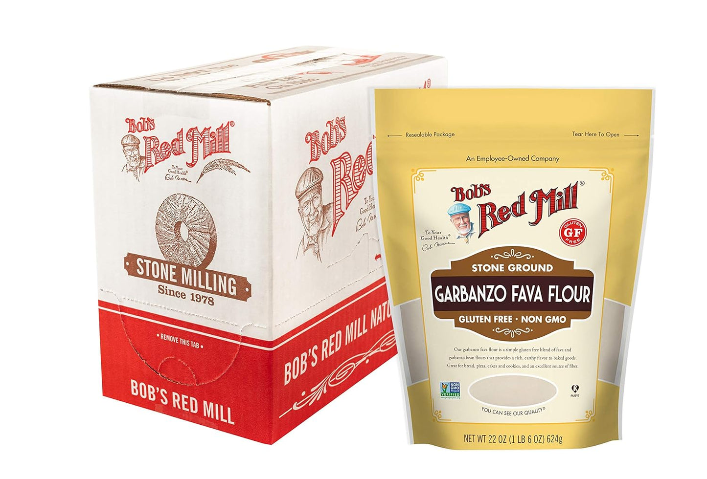 Bob's Red Mill Gluten-Free Garbanzo/Fava Flour, 22 Oz., Pack of 4