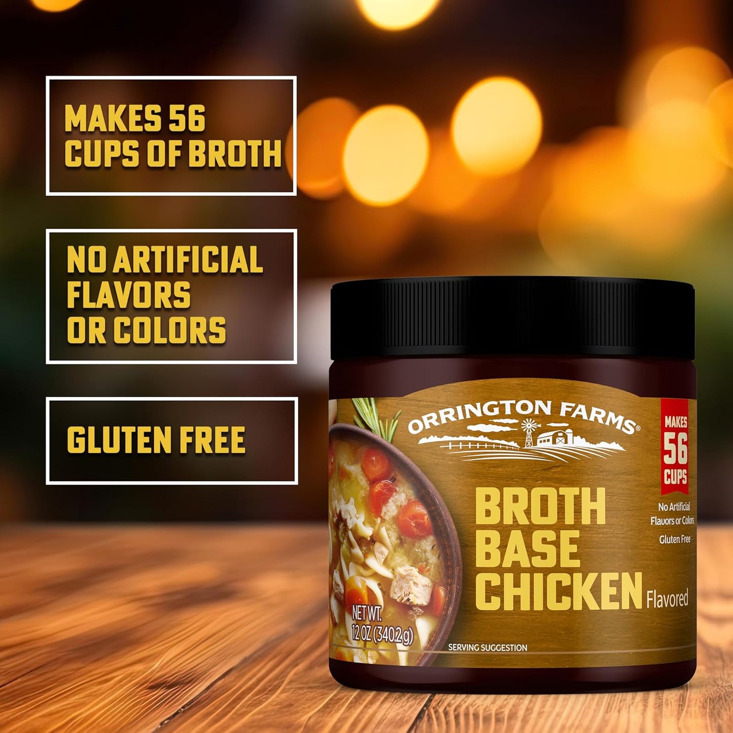 Orrington Farms Chicken Broth Base and Seasoning, 12 Oz. (Pack of 6)