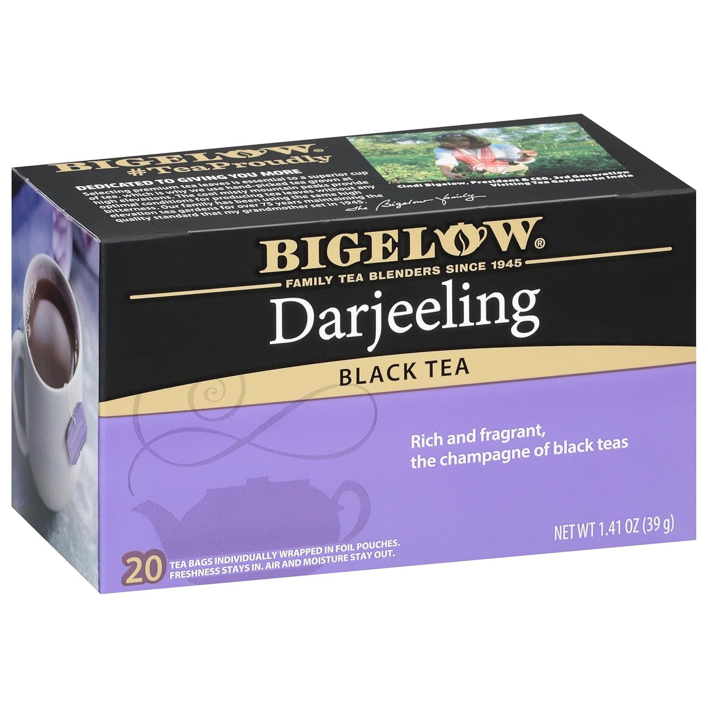 Bigelow Tea Darjeeling Black Tea, Case of 6, 20 Bags Each