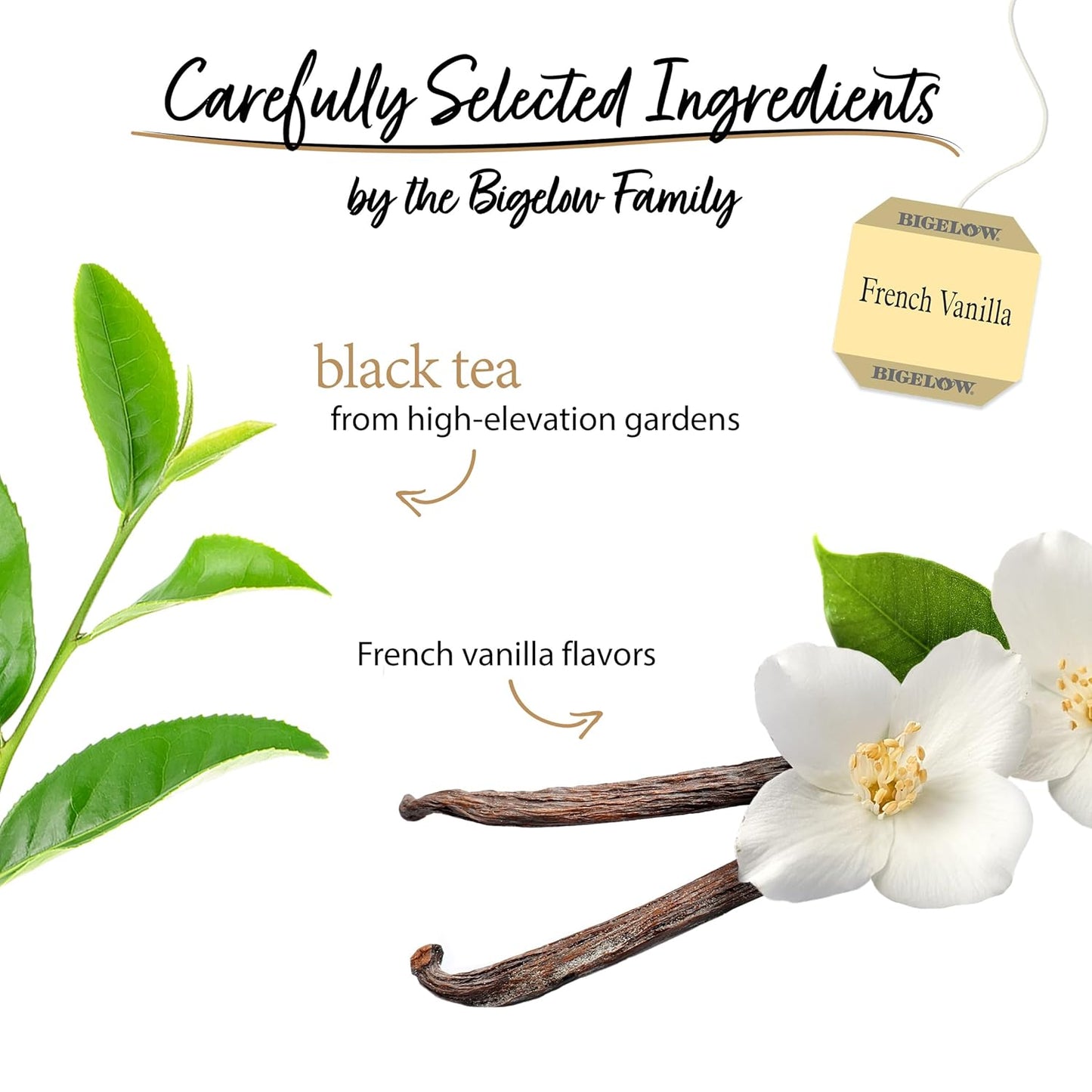 Bigelow French Vanilla Black Tea, Pack of 6, 20 Tea Bags Each