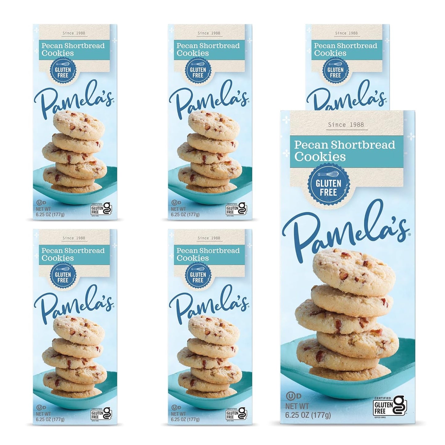 Pamela's Products Gluten-Free Pecan Shortbread Cookies, Case of 6, 6.25 oz.