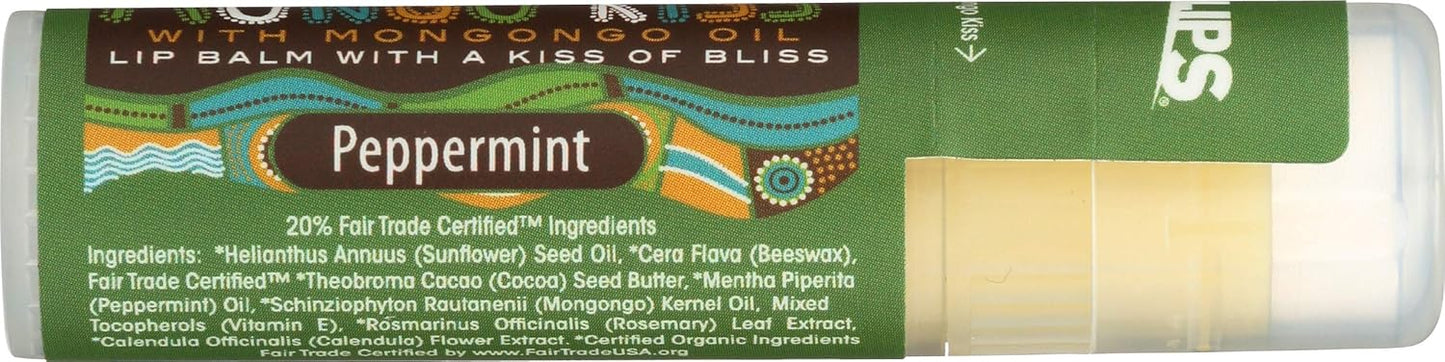 Eco Lips Organic Mongo Kiss Peppermint Lip Balm, 15-Pack Display, 0.25 oz Each