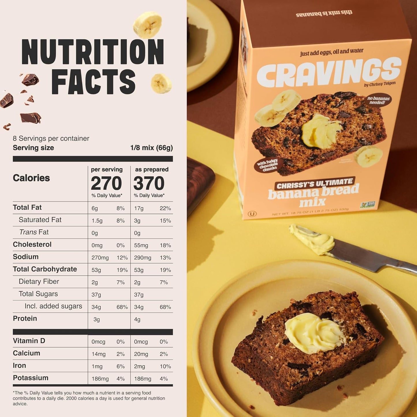 Cravings by Chrissy Teigen Ultimate Banana Bread Mix, Pack of 6, 18.75 oz Each