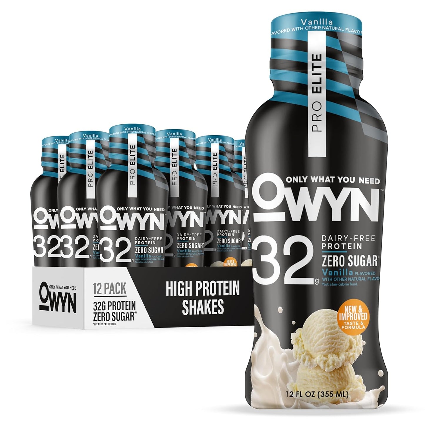 OWYN Plnt Protein Drink, Vanilla Elite, 12 Fl. Oz. (Case of 12)