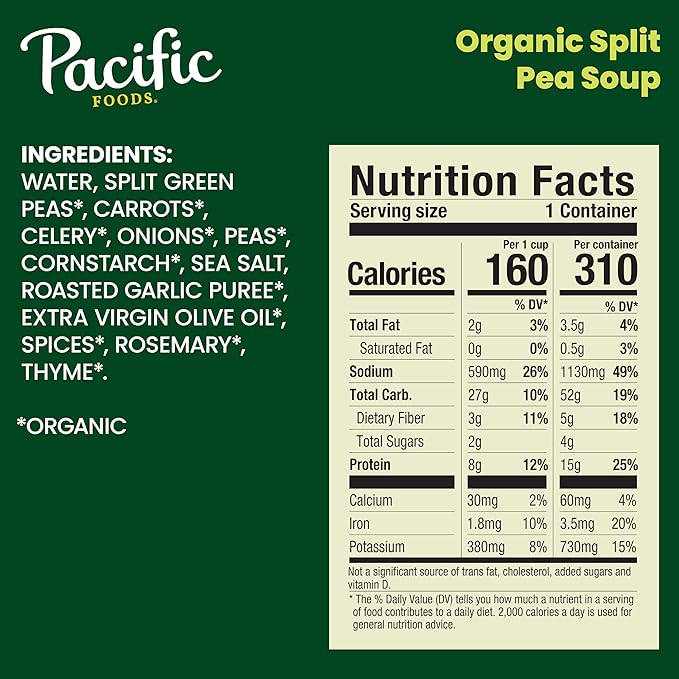 Pacific Foods Split Pea Soup (Pack of 12 - 16.5 Oz)