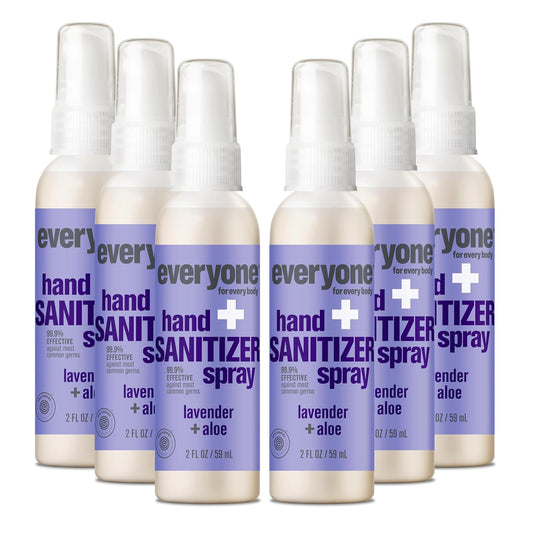 Everyone Hand Sanitizer Spray, Lavender & Aloe, 2 fl oz, Pack of 6