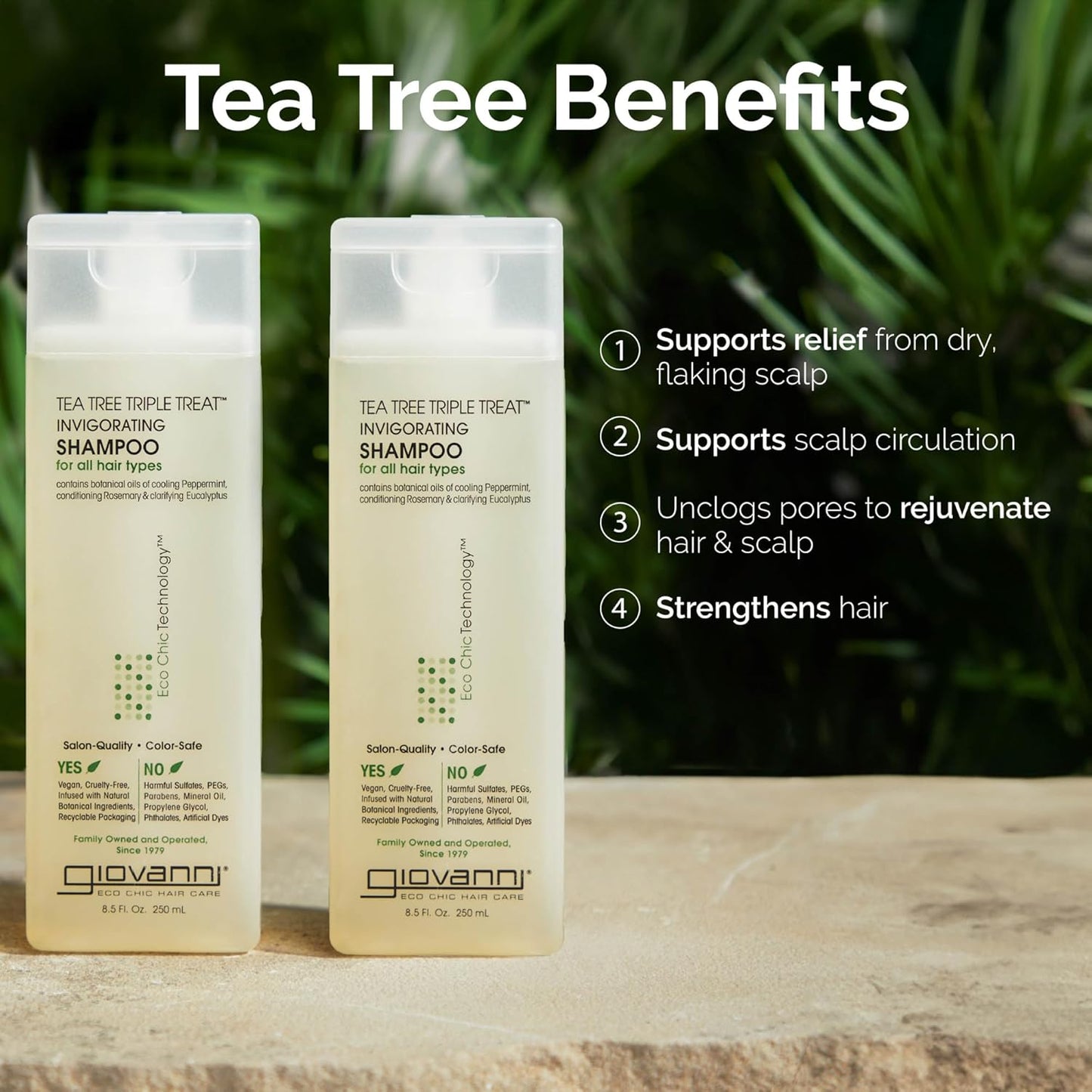 Giovanni Tea Tree Triple Treat Shampoo, 2 Fl Oz, Pack of 12