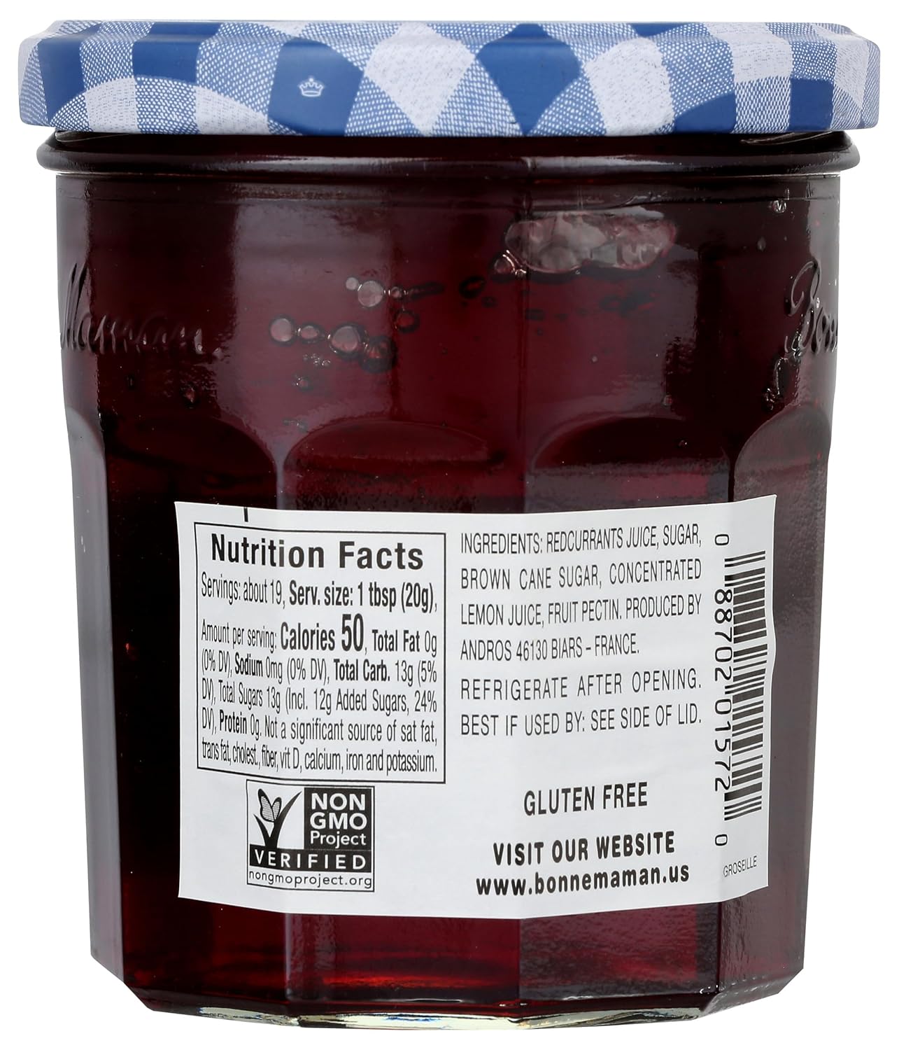 Bonne Maman Red Currant Jelly, Pack of 6, 13 oz