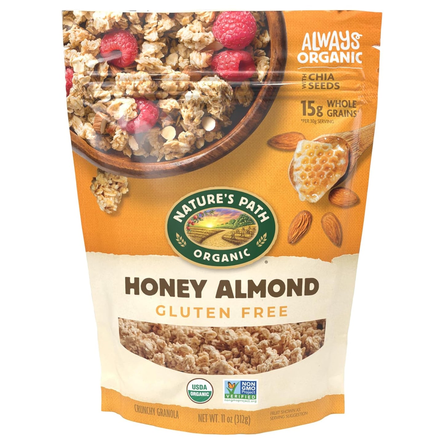 Nature's Path Organic Honey Almond Granola, Case of 8 - 11 Oz Bags