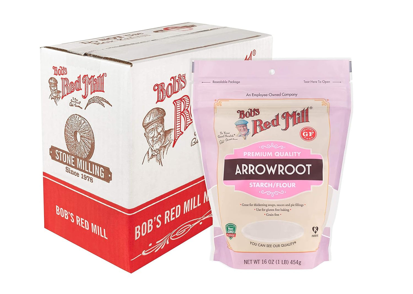 Bob's Red Mill Arrowroot Starch, Gluten-Free Thickener, Case of 4 (16 oz)