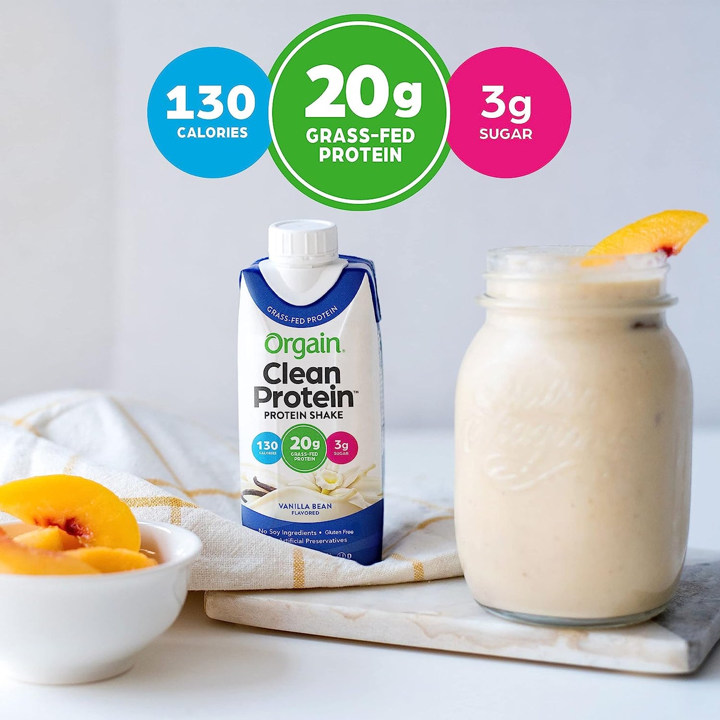 Orgain Organic Protein Vanilla Bean Shakes - 11 Fl Oz (12-Pack)