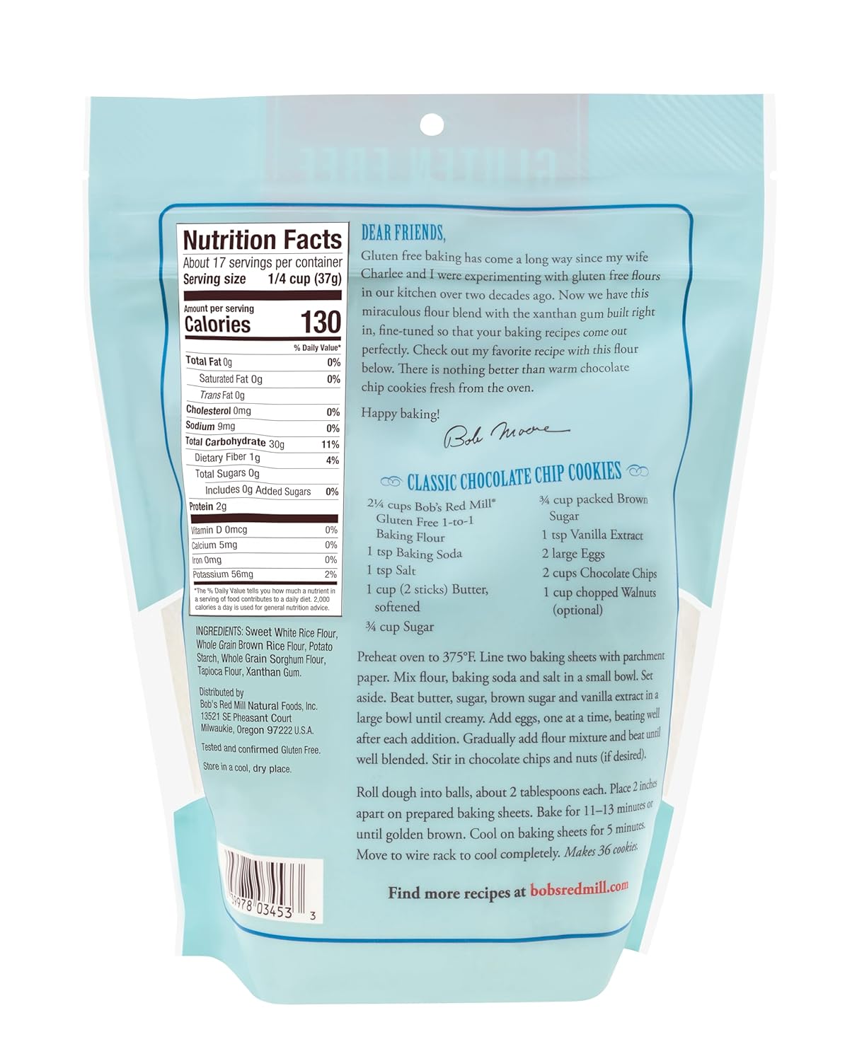 Bob's Red Mill Gluten-Free 1-to-1 Baking Flour, Pack of 4, 22 oz.