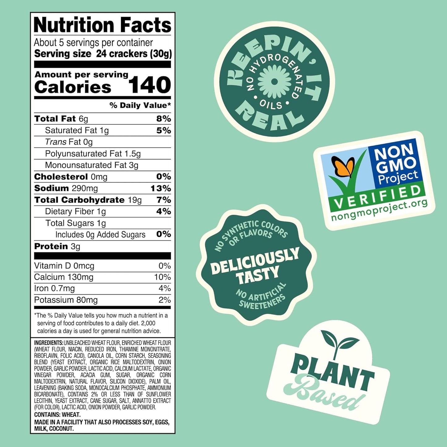 Back To Nature Cheezy Square Crackers, 6 Packs of 5 Oz Each