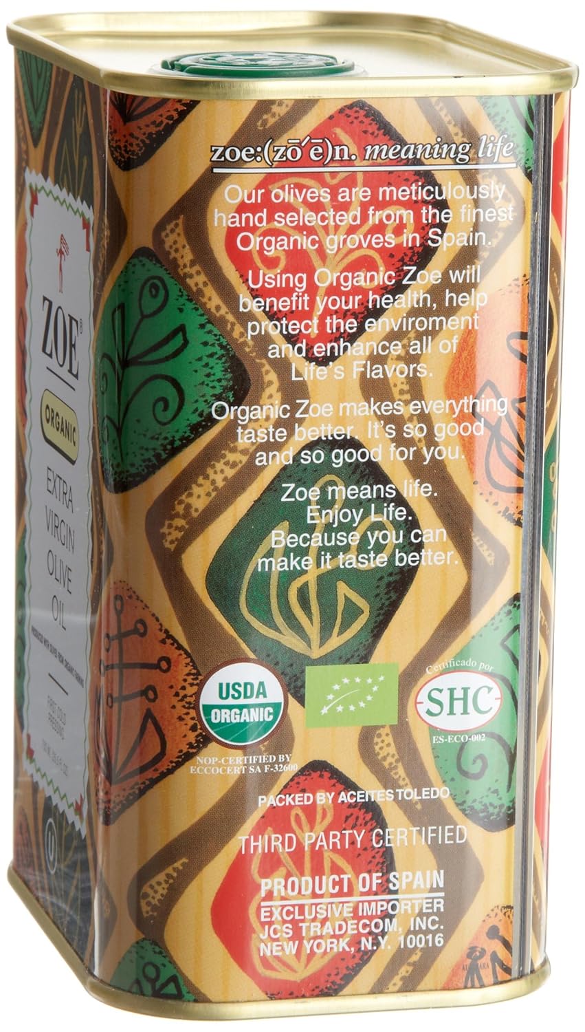 Zoe Organic Extra Virgin Olive Oil | Unfiltered EVOO | Case of 6 (25.5 oz Each)