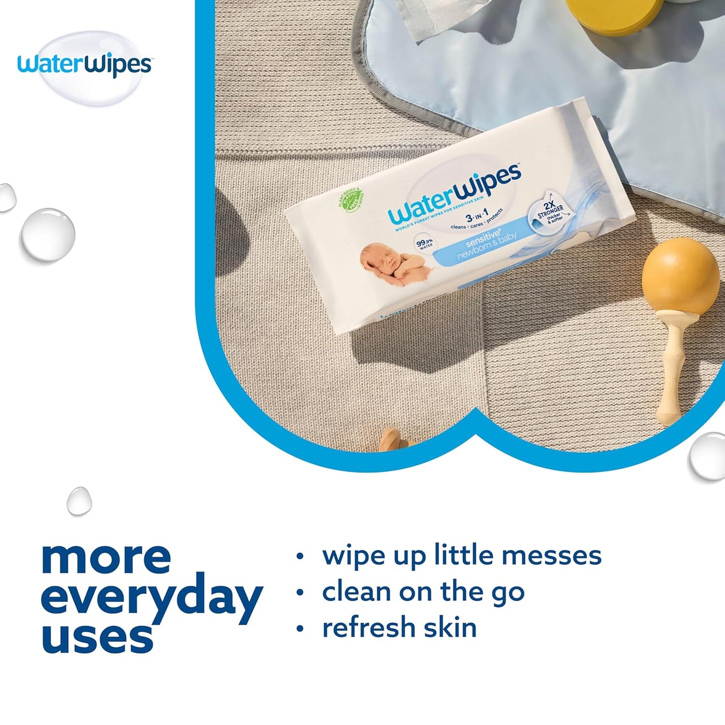WaterWipes Original Unscented Water-Based Baby Wipes, 540 Count