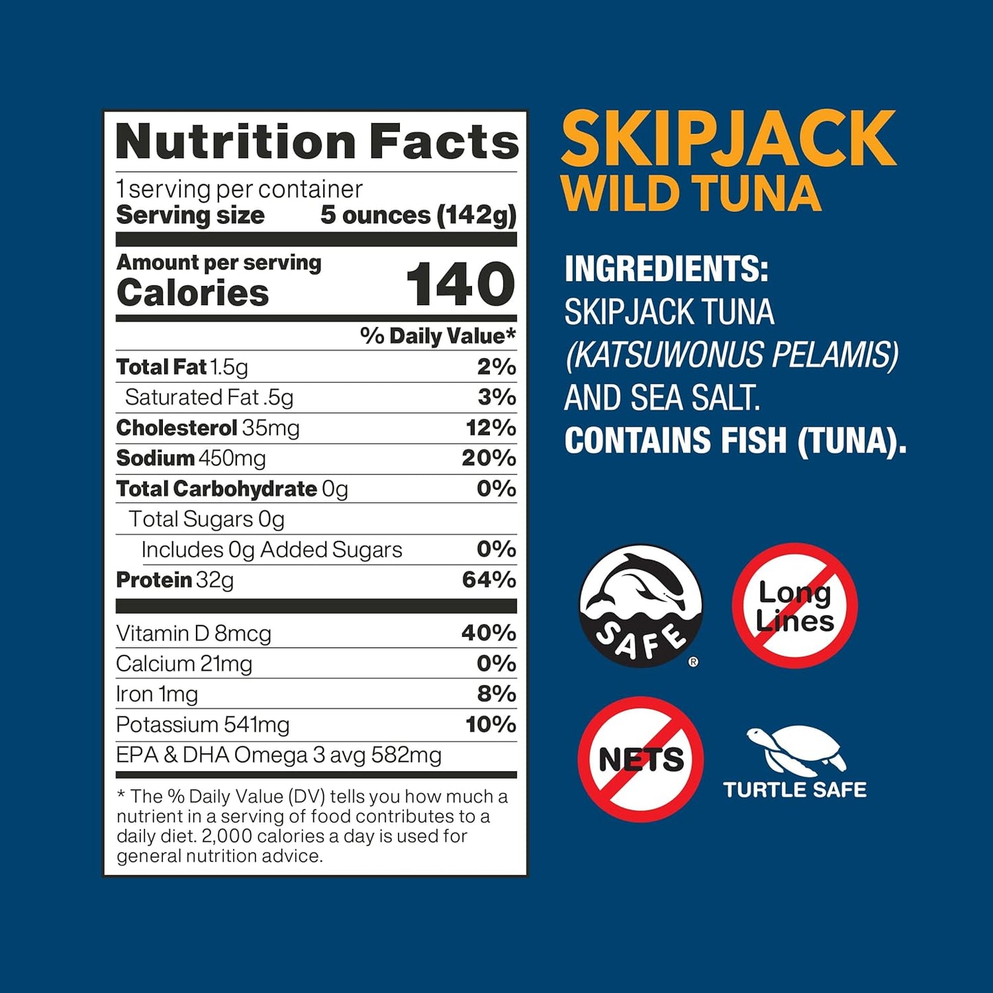 Wild Planet Wild Skipjack Light Tuna, 5 oz., Case of 12
