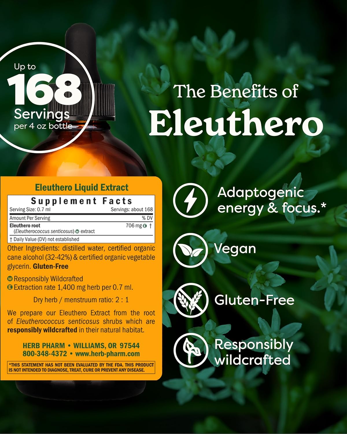 Herb Pharm Eleuthero Extract, 4 Fl Oz
