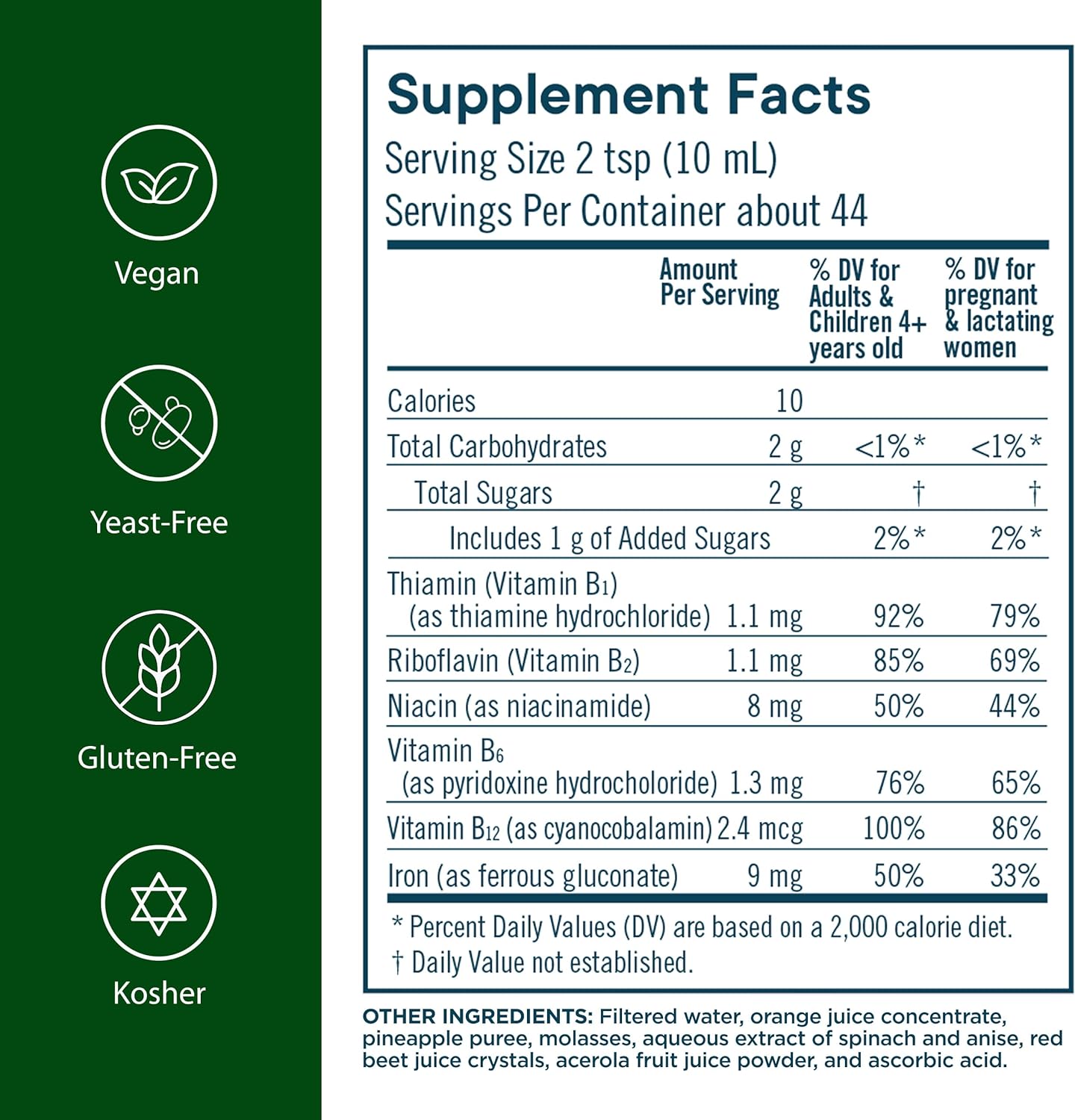 Flora Iron B Vitamin Complex Liquid, 15 Fl. Oz