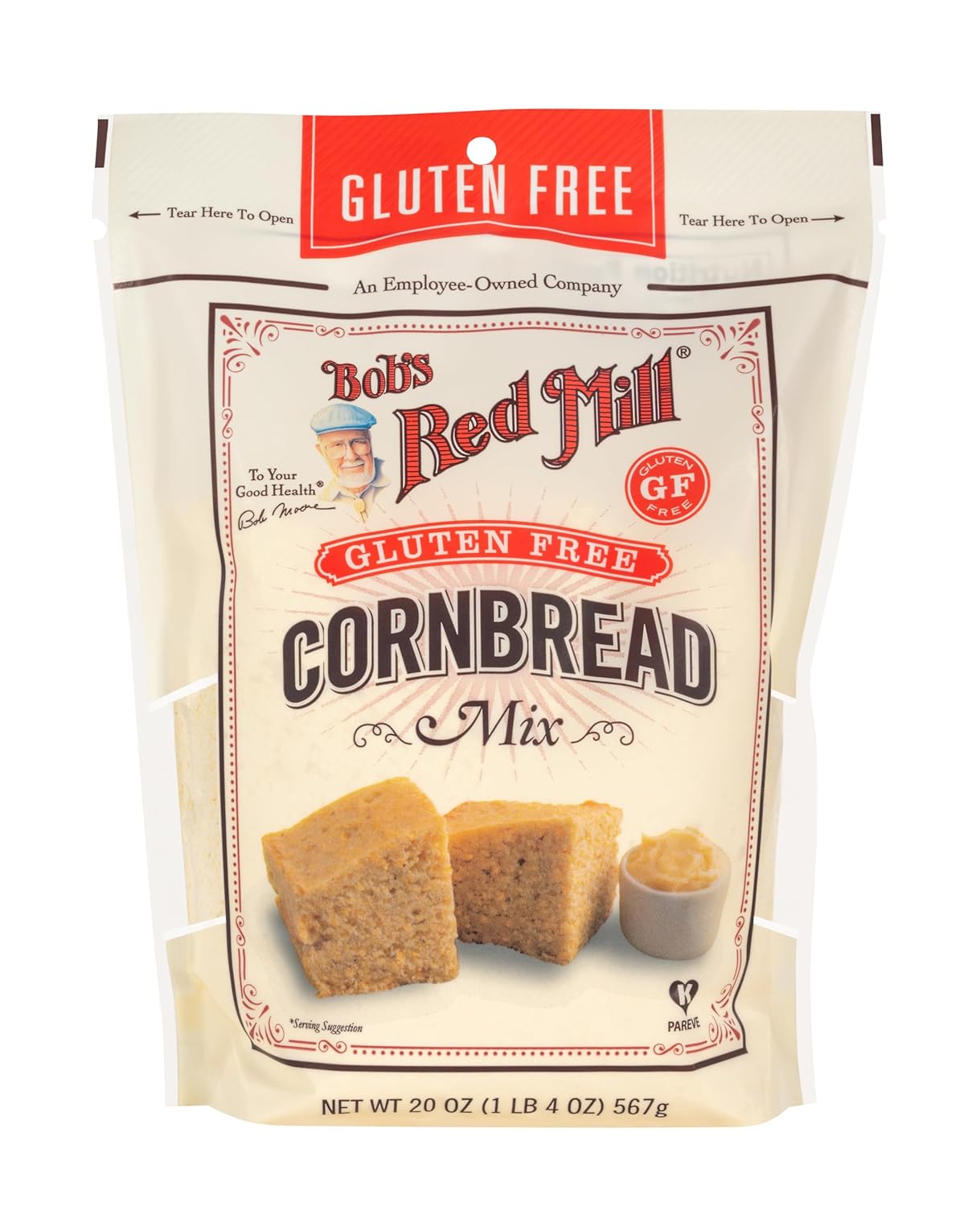 Bob's Red Mill Gluten-Free Cornbread Mix, 20 oz, Pack of 4