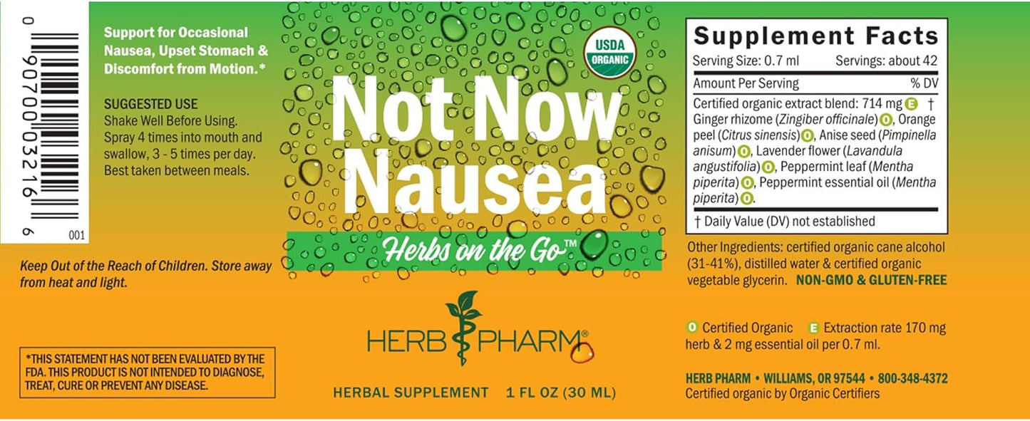 Herb Pharm Not Now Nausea Herbs - 1oz