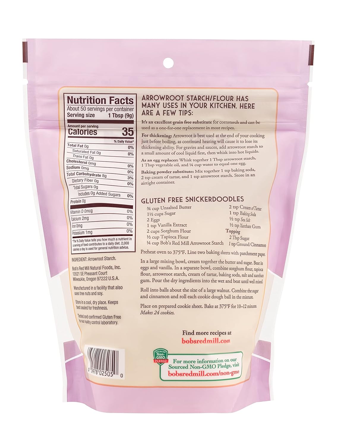 Bob's Red Mill Arrowroot Starch, Gluten-Free Thickener, Case of 4 (16 oz)