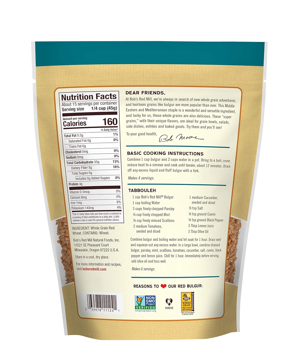 Bob's Red Mill - Bulgur Red Wheat - Case Of 4 - 24 Oz