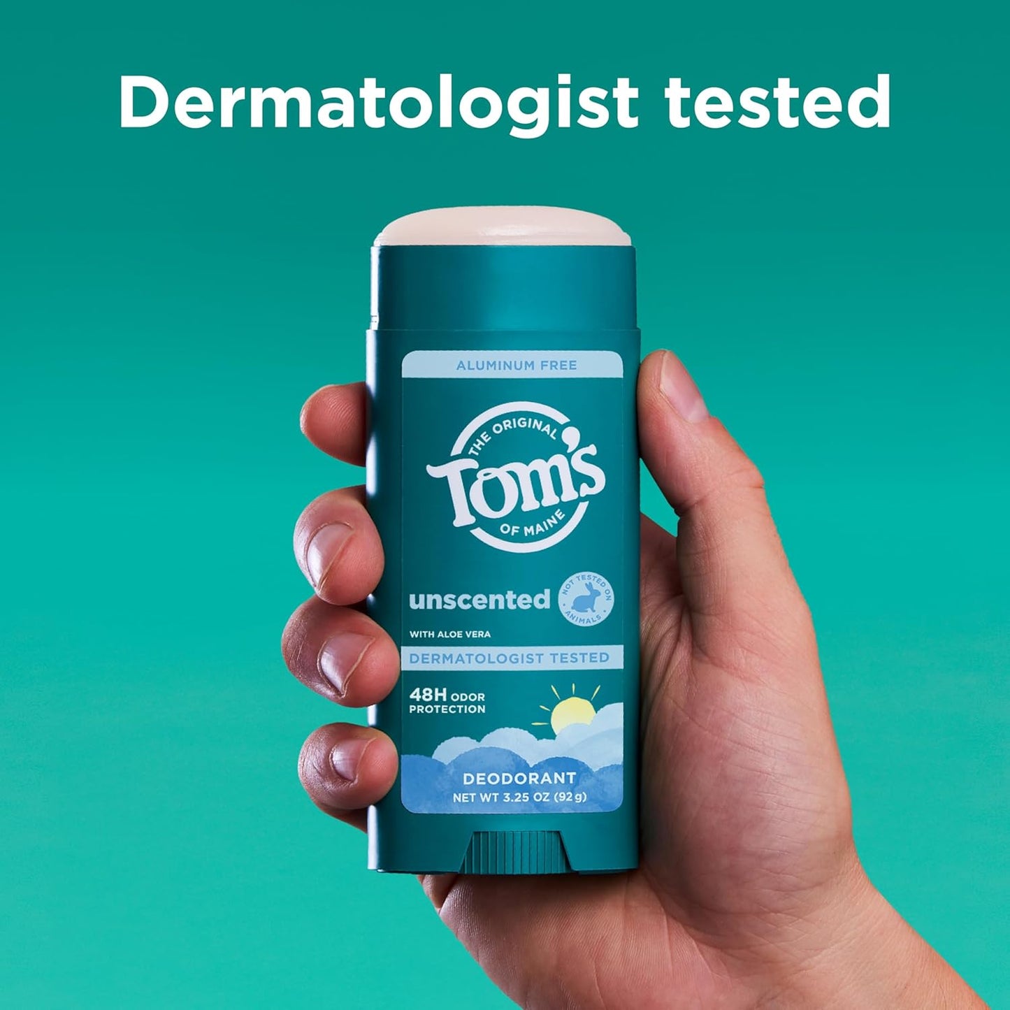 Tom's Of Maine Deodorant Stick, Unscented, Case of 6, 3.25 Oz.