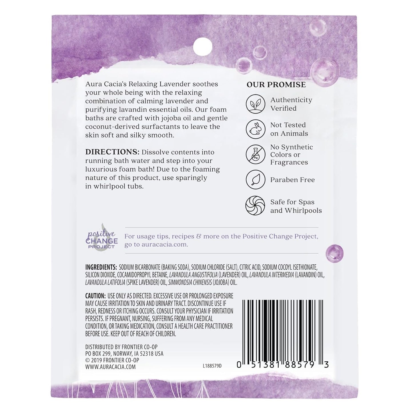 Aura Cacia Relaxing Lavender Foam Bath, 2.5 oz, 6-Pack