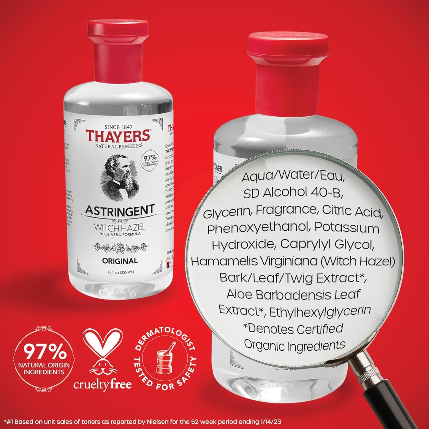 Thayers Witch Hazel with Aloe Vera: 12 Fl Oz, Alcohol-Free, Hydrating, and Calming
