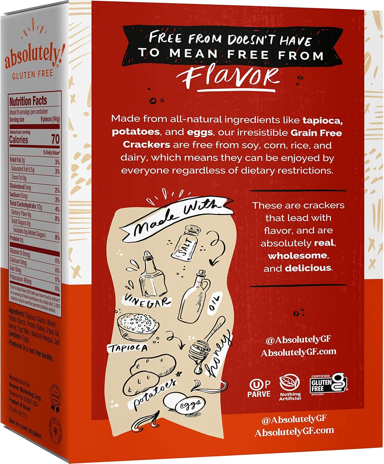Absolutely Gluten Free Original Crackers, 12 Pack - 4.4 Oz. Per Pack
