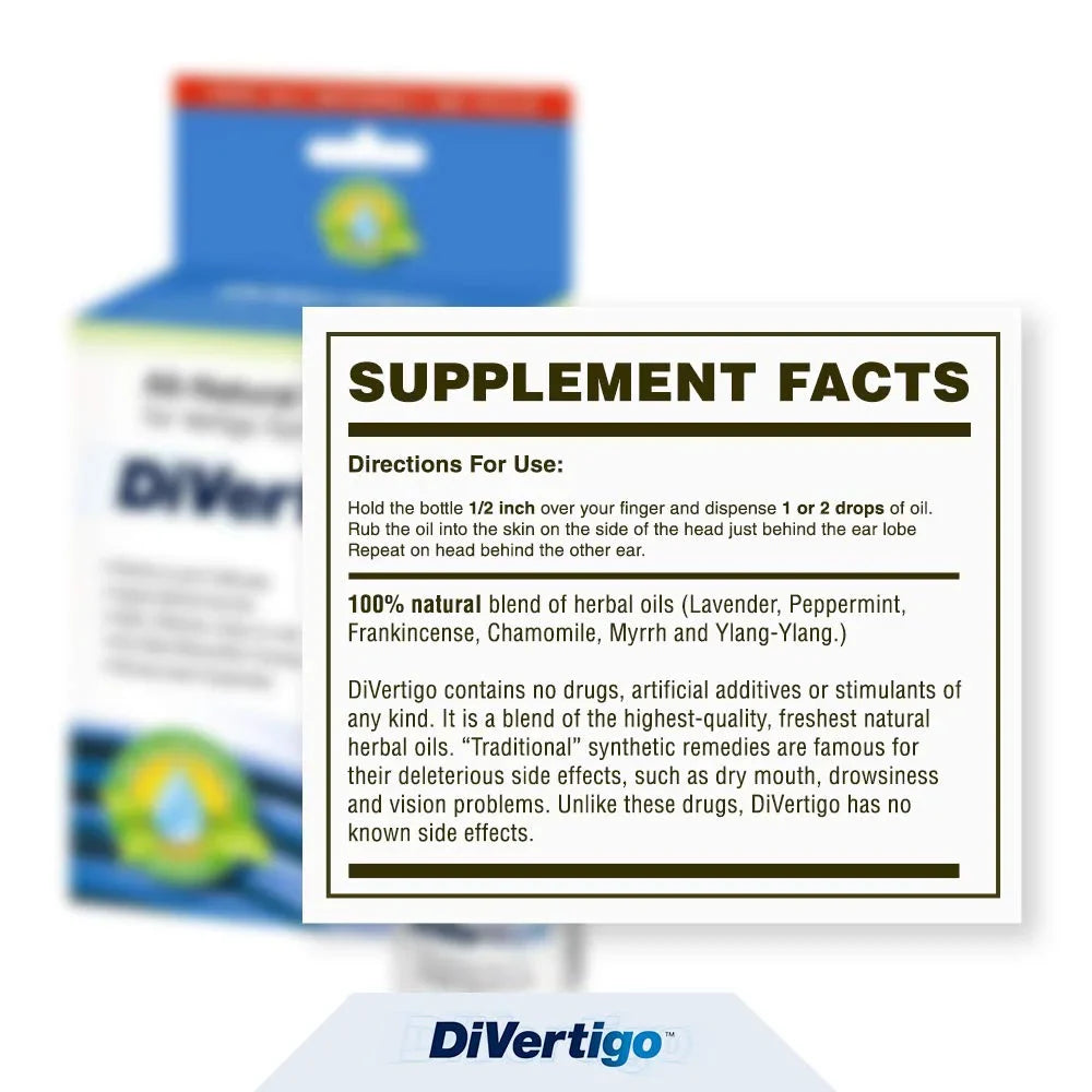Pack of 2 - DiVertigo - Essential Topical Oil Blend for Vertigo & Dizziness Relief (0.17 fl oz)