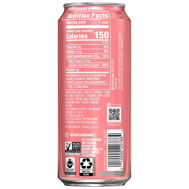 Yachak Passionfruit Yerba Mate, 16 oz Can (12-Pack)