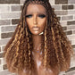 Raw Human Hair Flowy Knotless Wig (100% Raw Human Hair Lace & Curls) Mixed Colors