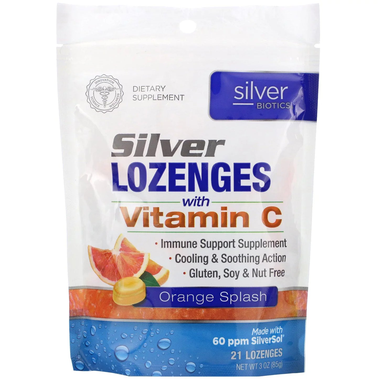 Silver Biotics Lozenges with Vitamin C for Immune Health (Pack of 21)