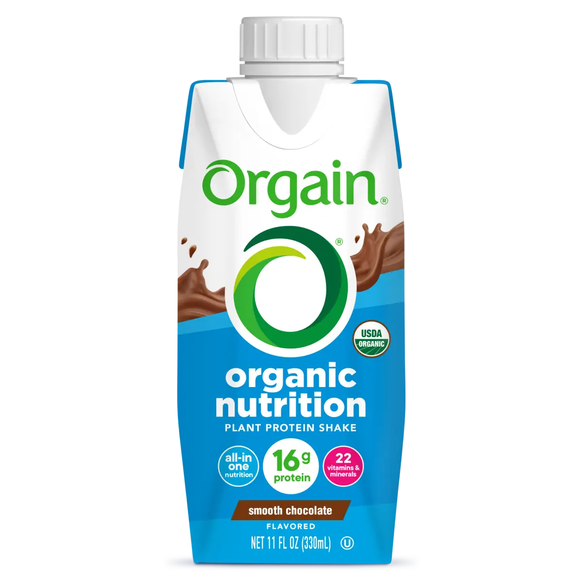 Orgain Organic Vegan Nutritional Shake, Smooth Chocolate, 11 Fl Oz (12-Pack)