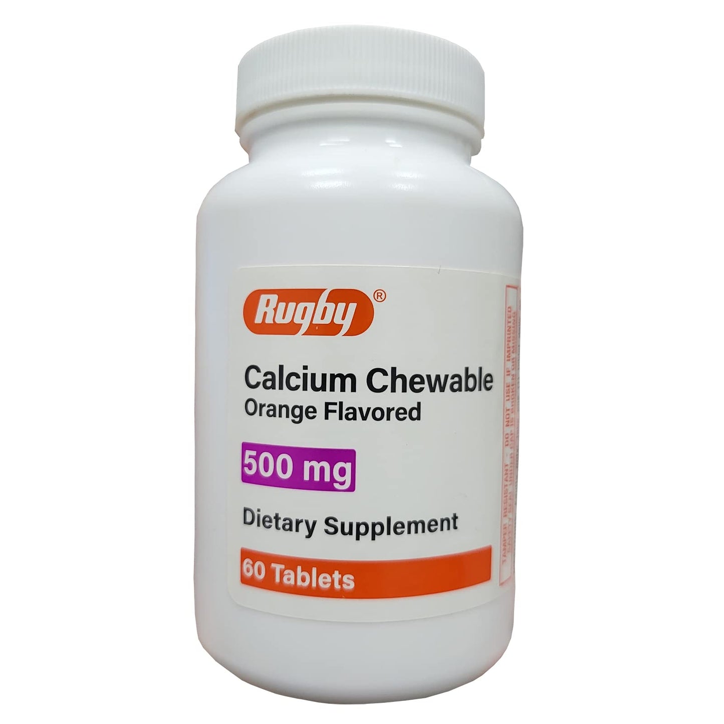 Rugby Calcium Chewable 500 Mg, Orange Flavored 60 Tablets 880681089002VL