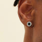8.5mm Vintage Black Agate Round Diamond Stud Earrings in 925 Sterling Silver by Bling Proud | Urban Jewelry Online Store