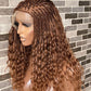 Wet And Wavy Knotless Braid Wig (100% Raw Human Hair) Color 30, HD Full Lace