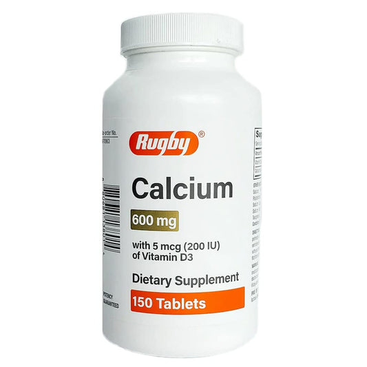 Rugby Vitamins Calcium 600mg With 5mcg Of Vitamin D3 150 Tablets