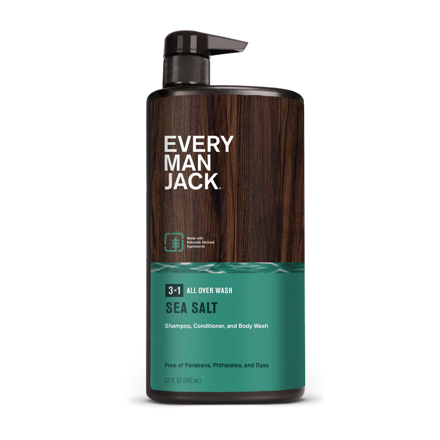 Every Man Jack 3-in-1 Sea Salt All Over Wash, 32 Fl Oz